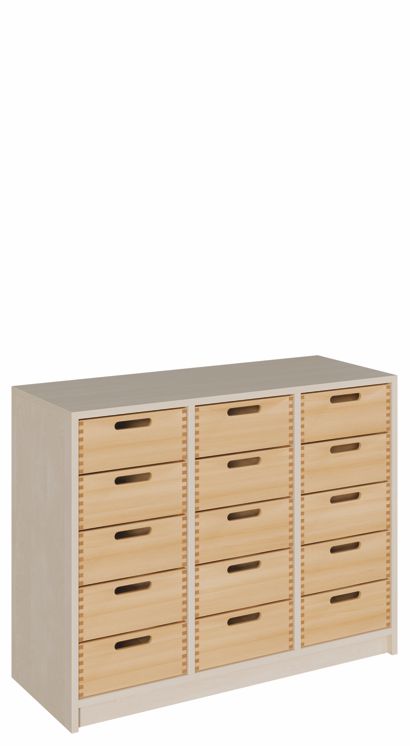 K Schrank 80 x 102 cm, 15 Massivholzschübe
